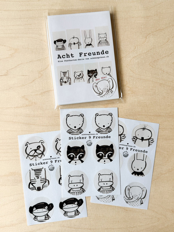 Set *Freunde* - Sticker & Karten