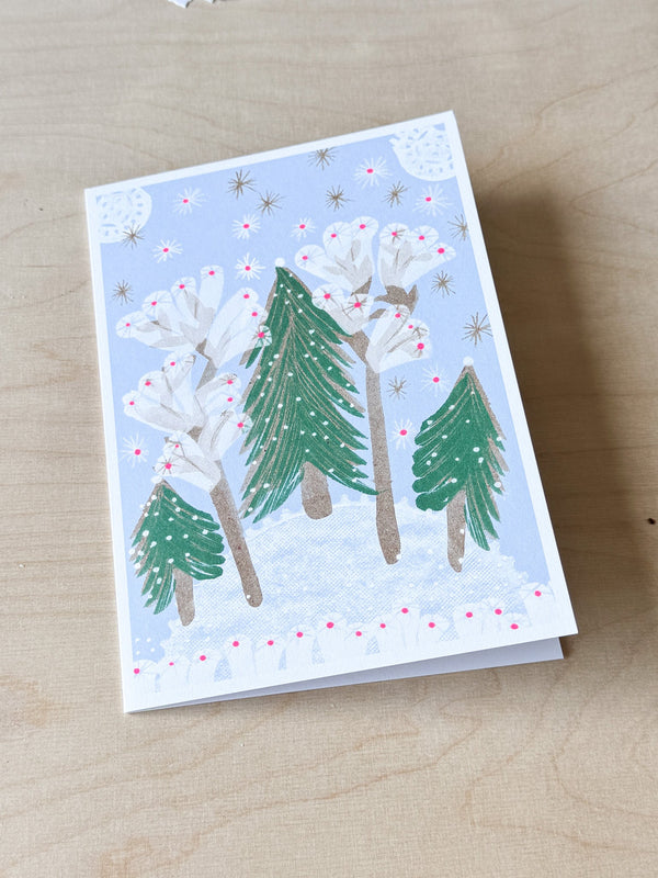 Klappkarte - Winterwald