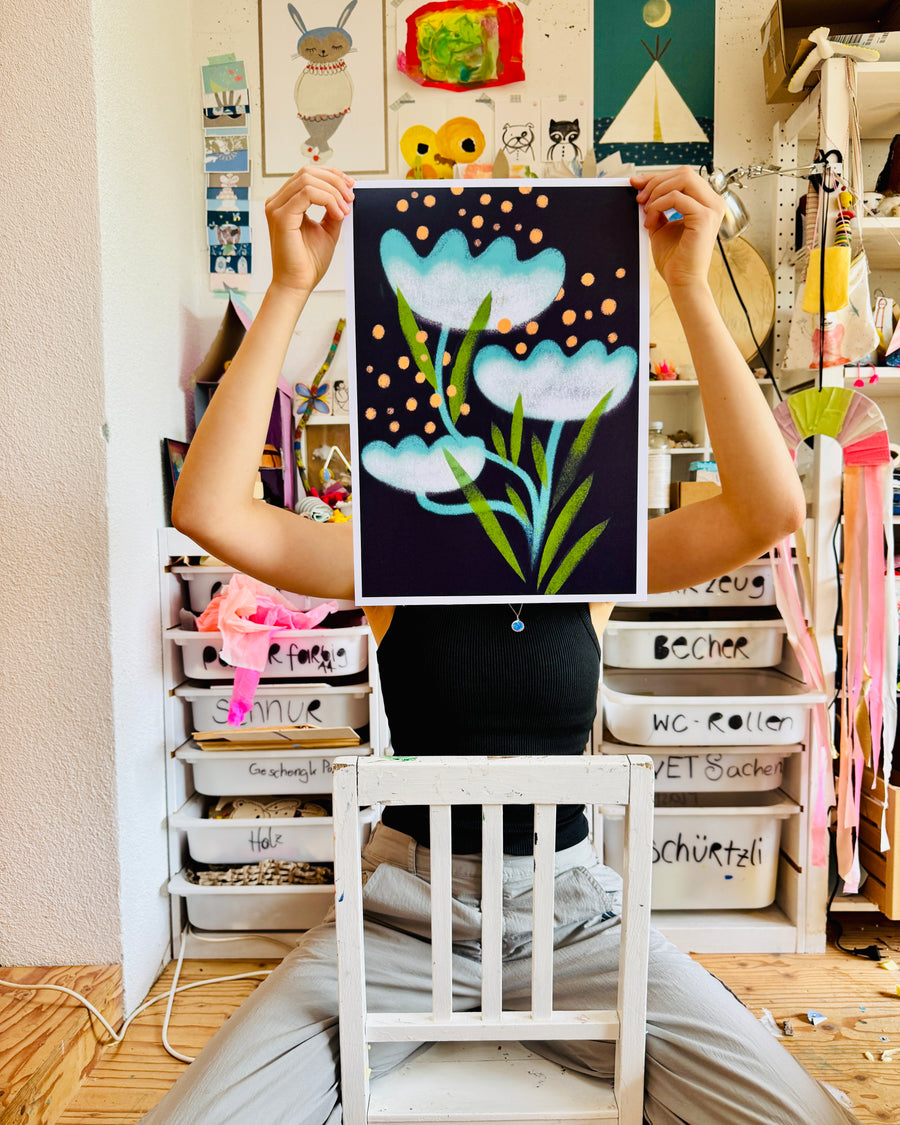 Poster - Nacht im Garten
