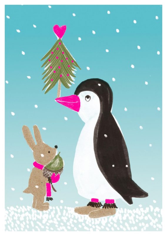 Winter - Pinguin & Hase (241)