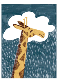 Giraffe im Regen